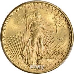 1924 US Gold $20 Saint-Gaudens Double Eagle PCGS MS65