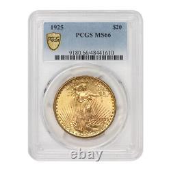 1925 $20 American Gold Saint Gaudens Double Eagle PCGS MS66 Philadelphia coin