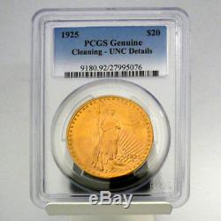 1925 $20 Gold St. Gaudens Double Eagle Graded by PCGS as UNC Details