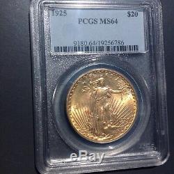 1925 $20 Gold St. Gaudens Double Eagle PCGS MS64 FREE SHIPPING