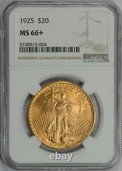 1925 $20 MS 66 + PLUS NGC Gold Double Eagle Saint Gaudens Coin Free shipping