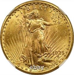 1925 $20 NGC MS 62 Saint-Gaudens Gold Double Eagle