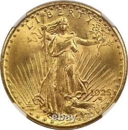 1925 $20 NGC MS 65 Saint-Gaudens Gold Double Eagle
