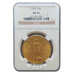 1925 $20 Saint-Gaudens Gold Double Eagle MS-63 NGC SKU#11181