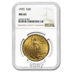 1925 $20 Saint-Gaudens Gold Double Eagle MS-65 NGC SKU#14454