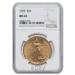 1925 $20 Saint-Gaudens Gold Double Eagle MS-65 NGC SKU#14454