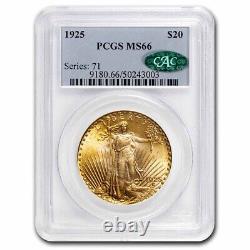 1925 $20 Saint-Gaudens Gold Double Eagle MS-66 PCGS CAC SKU#263311