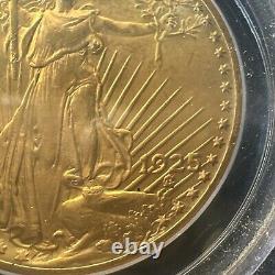 1925 $20 St. Gaudens Double Eagle Gold Coin PCGS MS65 LOOKS + OLD HOLDER
