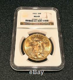 1925 NGC Certified MS 65 $20 Gold St Gaudens Double Eagle