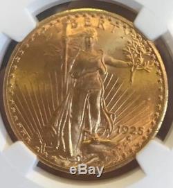 1925 P Saint Gaudens $20 Gold Double Eagle NGC MS63 Better Philadelphia Mint
