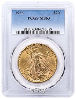 1925 Saint-Gaudens $20 Gold Double Eagle PCGS MS63 SKU49579