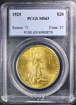 1925 Saint Gaudens Double Eagle PCGS MS-63 $20 Gold Mint State 63