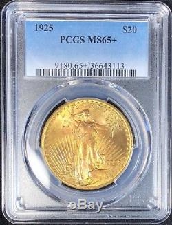1925 Saint Gaudens Gold $20 Double Eagle Pcgs Ms65+ Plus