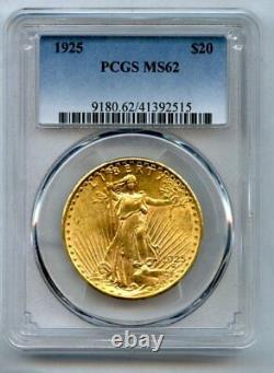 1925 Twenty Dollar $20 Saint Gaudens Double Eagle PCGS 62