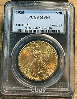 1925 U. S. $20 St. Gaudens Double Eagle Gold PCGS MS64