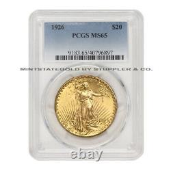 1926 $20 Gold Saint Gaudens PCGS MS65 Gem Graded Philadelphia Double Eagle Coin