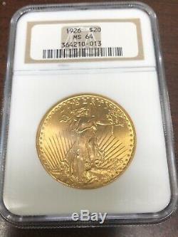 1926 $20 Saint Gaudens Gold Double Eagle NGC MS64! 4678384-006