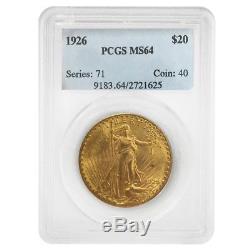 1926 $20 St. Gaudens Double Eagle Gold Coin PCGS MS 64