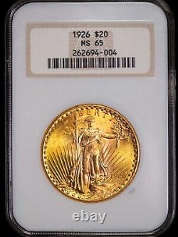 1926 NGC MS65 $20 Saint Gaudens Gold Double Eagle Soup Box Holder item#P16889