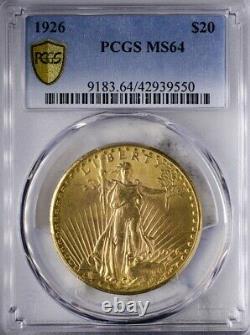 1926 Saint-Gaudens $20 Double Eagle US Gold PCGS MS64 Nice