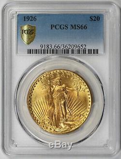1926 Saint Gaudens Double Eagle Gold $20 MS 66 PCGS Secure Shield