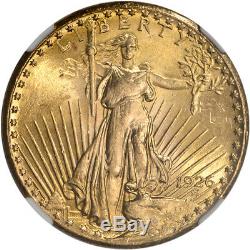 1926 US Gold $20 Saint-Gaudens Double Eagle NGC MS65