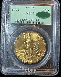 1927-$20.00 Saint Gaudens Double Eagle, Pcgs Ms-64 Ogh Cac