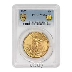 1927 $20 American Gold Saint Gaudens Double Eagle PCGS MS66 PQ Approved coin