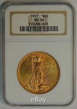 1927 $ 20 Dollar Gold Double Eagle St. Gaudens NGC MS 64 Check Pics