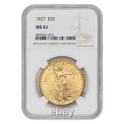 1927 $20 Gold Saint Gaudens Double Eagle NGC MS61 graded Philadelphia mint coin