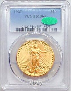 1927 $20 Gold Saint Gaudens PCGS MS64+ CAC Double Eagle 348453