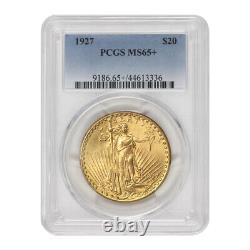 1927 $20 Gold Saint Gaudens PCGS MS65+ Gem graded Double Eagle Philadelphia coin