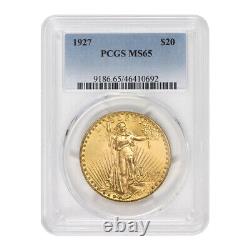1927 $20 Gold Saint Gaudens PCGS MS65 gem graded Philadelphia Double Eagle Coin