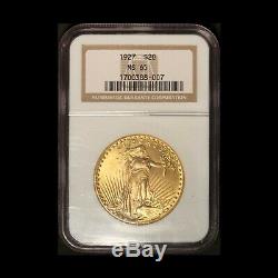 1927 $20 Gold St. Gaudens Double Eagle NGC MS 65 Free Shipping USA
