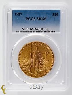 1927 $20 Gold St Gaudens Double Eagle PCGS Graded MS65