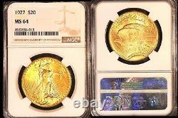 1927 $20-NGC MS64 PQ-Saint Gaudens Double Eagle