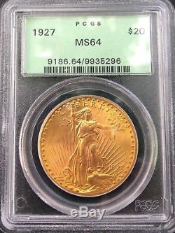 1927 $20 SAINT GAUDENS GOLD DOUBLE EAGLE Old Green Label