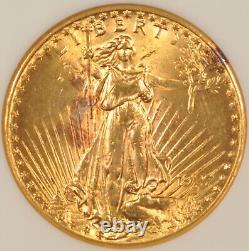 1927 $20 Saint Gaudens Gold Double Eagle Coin NGC MS62 No-Line Fatty withCopper