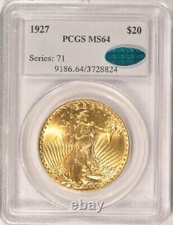 1927 $20 Saint Gaudens Gold Double Eagle Coin PCGS MS64 CAC Sticker Older Holder