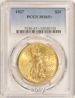 1927 $20 Saint Gaudens Gold Double Eagle Coin PCGS MS65+ Pre-1933 Gold
