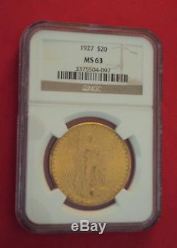 1927 $20 Saint-Gaudens Gold Double Eagle MS-63 NGC