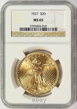 1927 $20 Saint Gaudens Gold Double Eagle NGC MS65