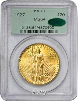 1927 $20 Saint Gaudens Gold Double Eagle PCGS MS64 CAC Superb GEM