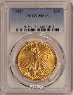1927 $20 Saint Gaudens Gold Double Eagle PCGS MS65+ Pre-1933 Gold