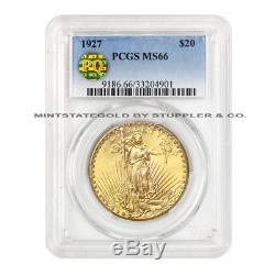 1927 $20 Saint Gaudens PCGS MS66 PQ Approved Gem Graded Double Eagle Gold Coin