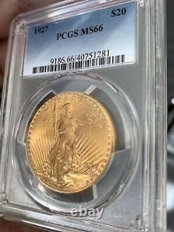 1927 $20 St. Gaudens Double Eagle Gold PCGS Certified Graded MS66 Nice Luster