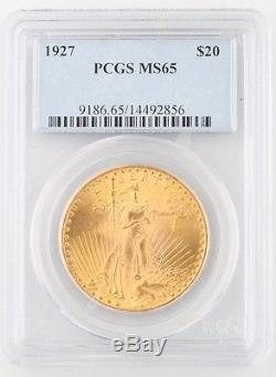 1927 $20 St. Gaudens Gold Double Eagle Graded by PCGS as MS-65! Beautiful Color