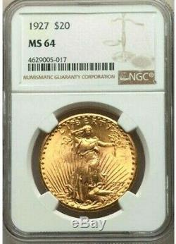 1927 $20 St Gaudens Gold Double Eagle SGC MS64 - Thisclose to GEM MS