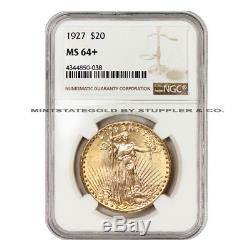 1927 $20 St Gaudens NGC MS64+ plus graded choice Saint Gold Double Eagle coin