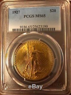 1927 $20 St Gaudens PCGS MS65 Gold Double Eagle This is a Beautiful & Rare Gem